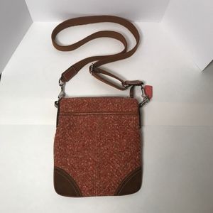 Coach Wool and Leather Crossbody Bag